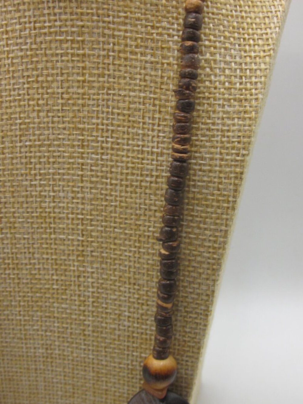 Dark Wood and Acrylic Beaded Necklace - Picture 3 of 4